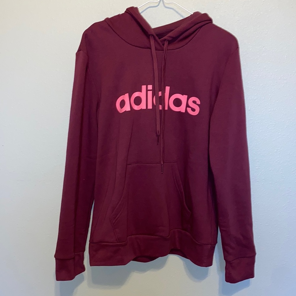 Womens Maroon Adidas hoodie. Medium
